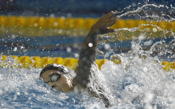 Venezuela's Adreina Pinto competes in the women's 400m freestyle final at the Pan American Games in Guadalajara, Oct 17, 2011. Pan American Games