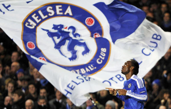 Two goals from Didier Drogba steered Chelsea to an emphatic 3-0 victory over Valencia and top spot in Group E as they moved into the Champions League knockout phase for the ninth consecutive season. Inspired Drogba leads Chelsea into last 16