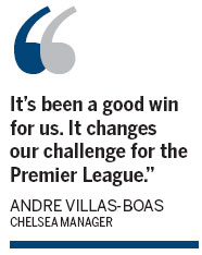 Andre Villas-Boas believes his Chelsea side is back in the thick of the title race following its 2-1 win over Premier League leaders Manchester City. Chelsea knocks off City, and it's big for everybody