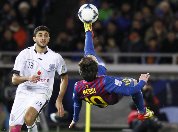 Barcelona swatted aside Qatar's Al Sadd 4-0 on Thursday to advance to the Club World Cup final, with Brazilian defender Adriano scoring twice in an embarrassingly one-sided contest. Barca overpower Al Sadd to set up Santos final