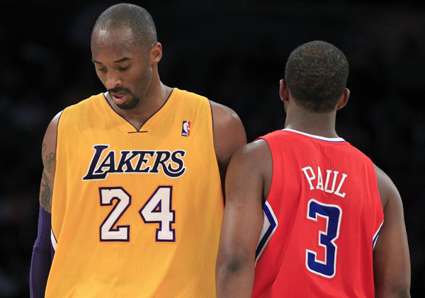 Los Angeles Lakers guard Kobe Bryant tore a ligament in his right wrist in Monday's preseason game against the Los Angeles Clippers and is considered day-to-day. Kobe Bryant hurts wrist, questionable for opener