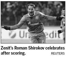 Shirokov double gives Zenit edge over Benfica