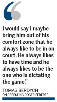 Just something about Berdych that Federer hates