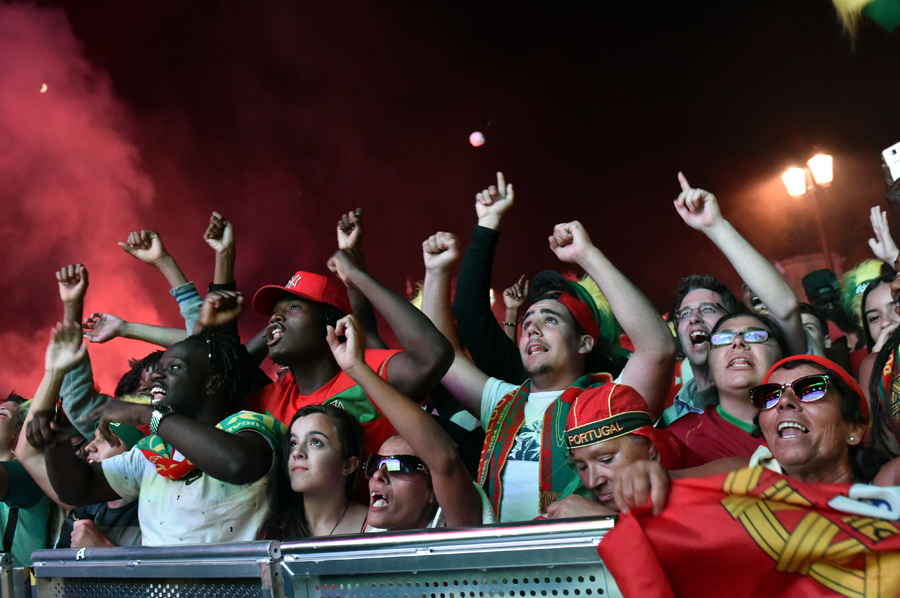 Portugal's fans celebrate victory of Euro 2016 in Lisbon