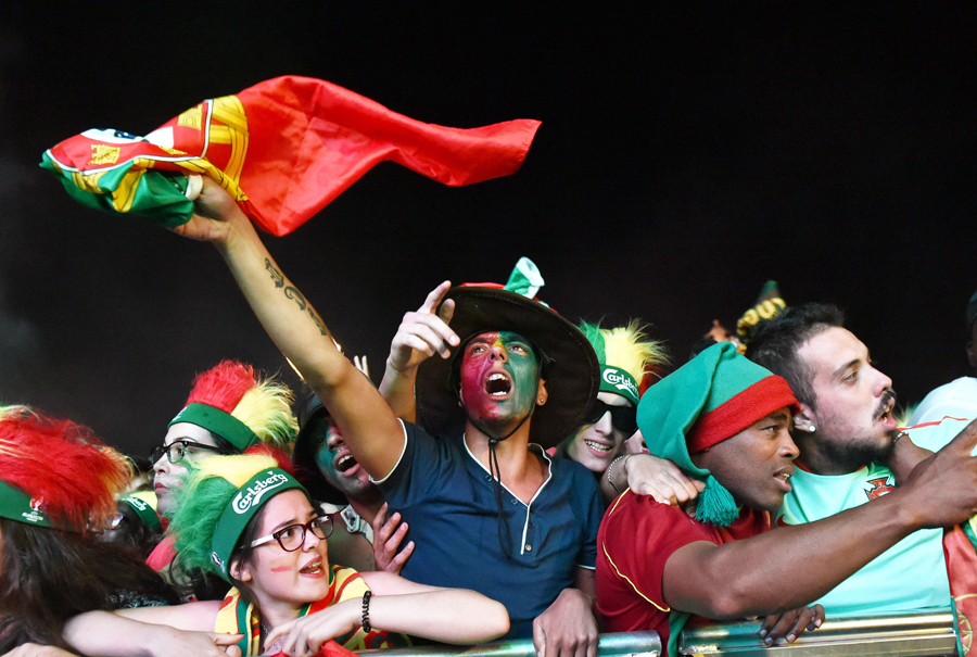 Portugal's fans celebrate victory of Euro 2016 in Lisbon