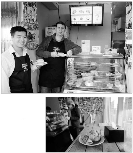 Two guys and two pie holes