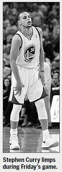 Curry hurts ankle as Warriors drop Game 3