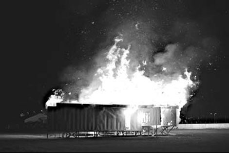 Burning down a house replica to honor a Modernist's design