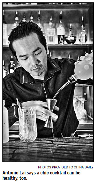 Being cool at the bar with coconut water