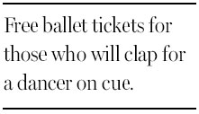 The Bolshoi's covert system of guaranteeing wild applause