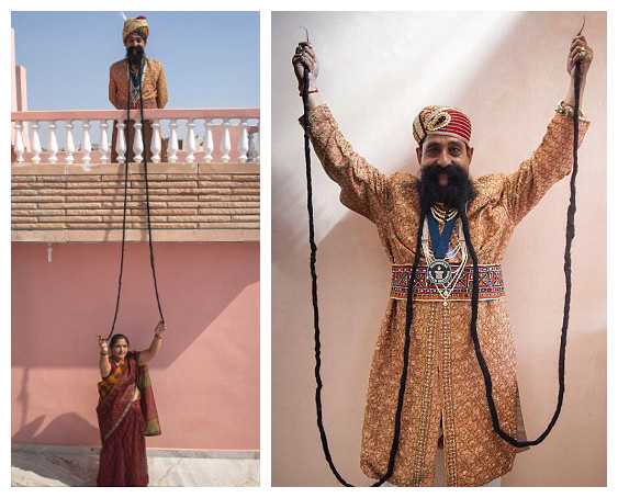 印“美髯公”胡長4米創世界記錄【圖】