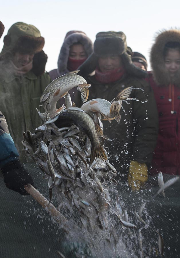 Annual winter fishing tourism festival kicks off in Xinjiang