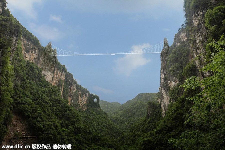 World's longest and highest glass bridge to open in China