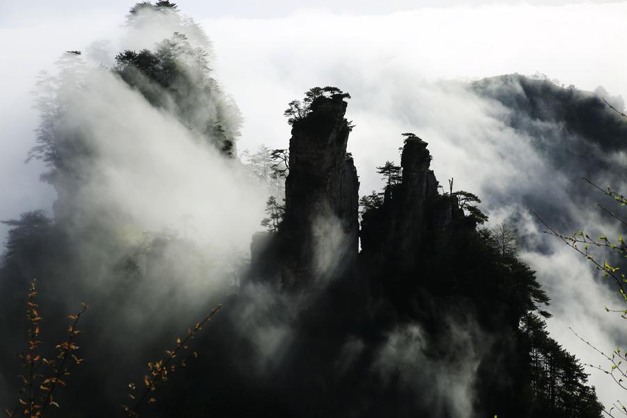 Amazing clouds view seen at Wulingyuan scenic spot in C China