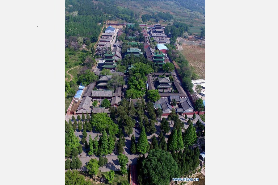 Aerial view of Shaolin Temple in Dengfeng
