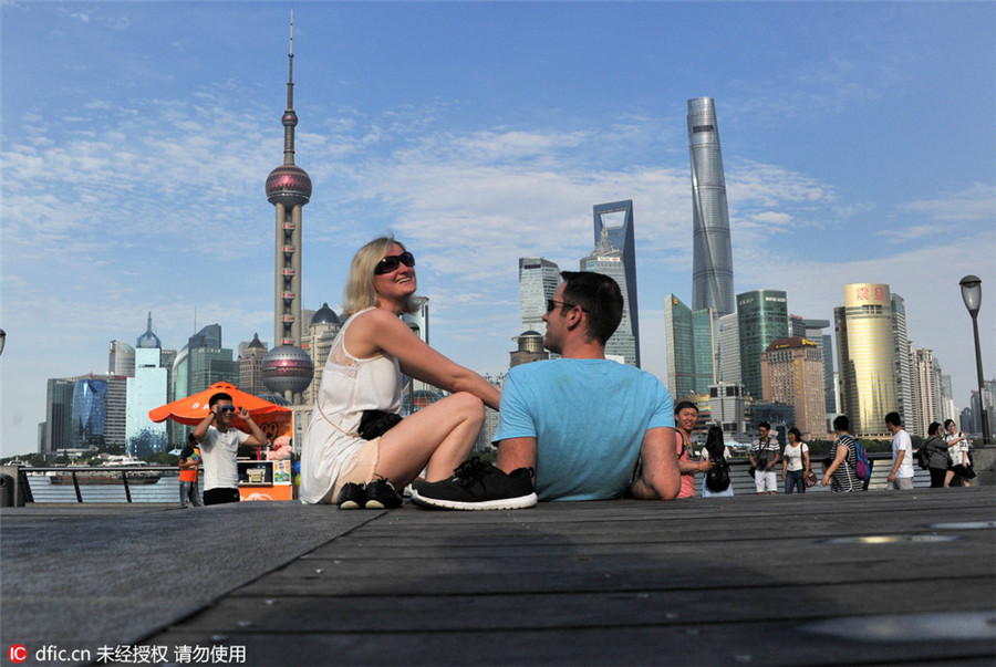 Shanghai's Bund area after rain