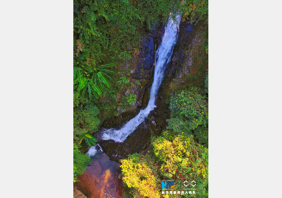 Aerial photos of Daxushan Waterfalls in China's Guangdong
