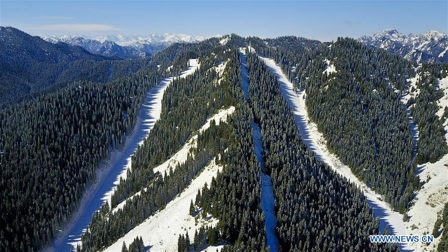 Snow scenery of Tianshan Mountains in China's Xinjiang