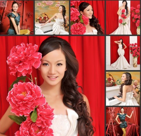 蔣婷婷微博公開藝術照 變身美艷新娘女警