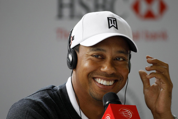 伍茲召開發布會 匯豐賽大打親情牌