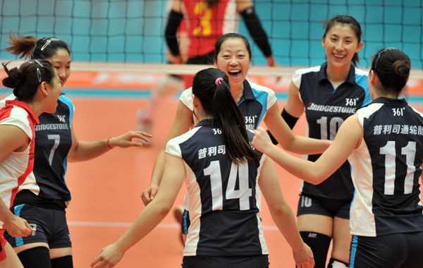 女排聯(lián)賽天津3:2勝恒大 九連勝奪半程冠軍