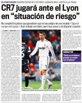 歐冠生死戰(zhàn)C羅帶傷復(fù)出 背水一搏賭上全賽季