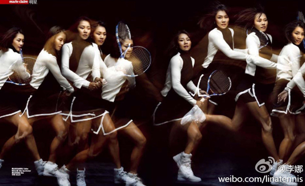 李娜為雜志拍攝寫真