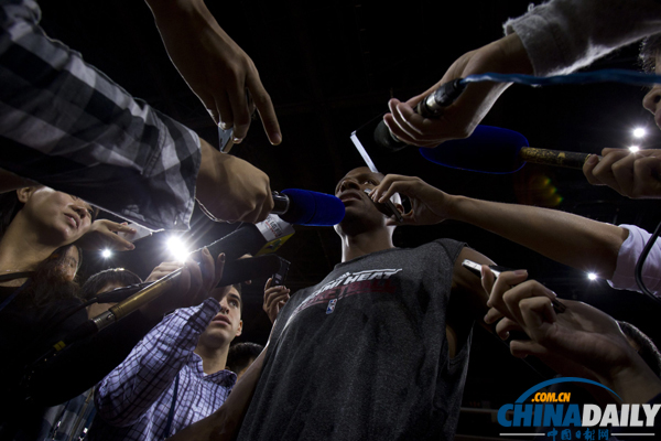 NBA中國賽：熱火隊賽前訓練亮相萬事達中心