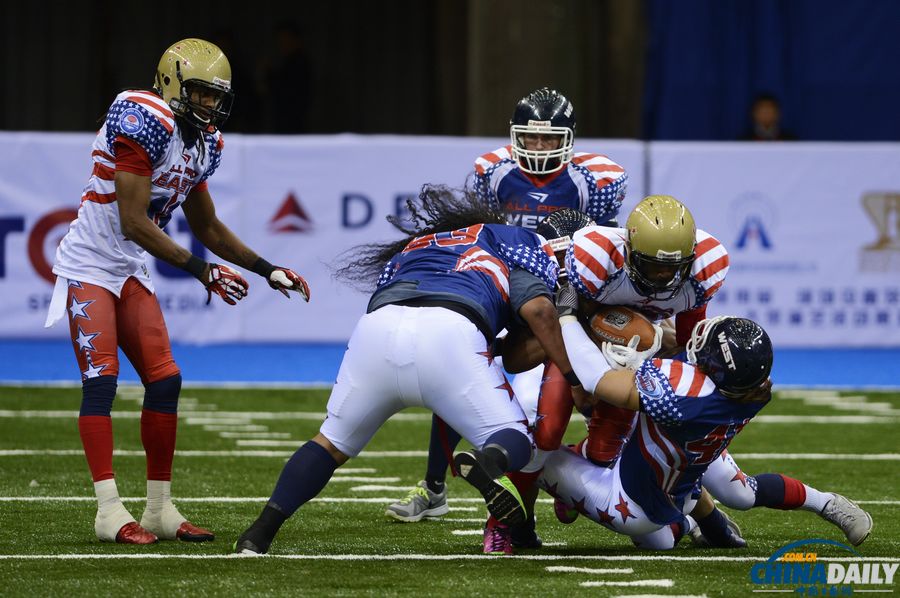 美國職業(yè)室內(nèi)橄欖球東西部明星對決首次來華比賽