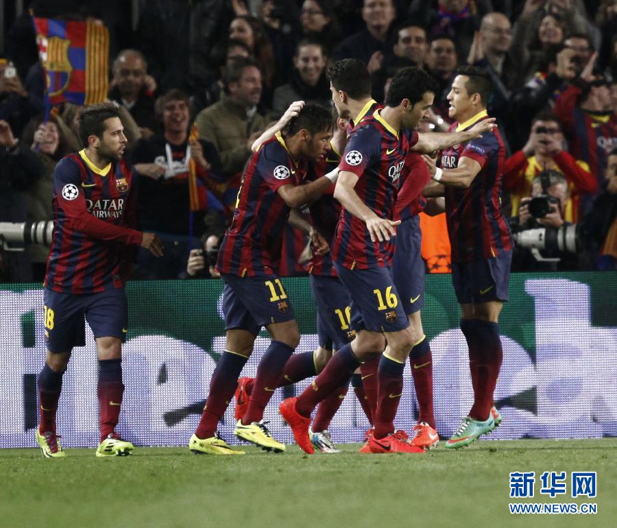 歐冠：內馬爾救主 巴薩主場1:1平馬競