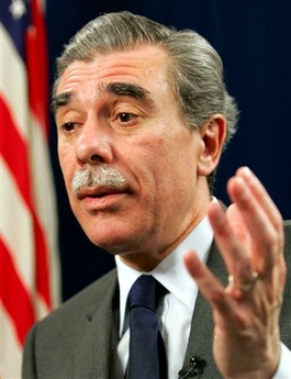 Secretary of Commerce Carlos Gutierrez speaks during an interview in Tokyo March 30, 2006.