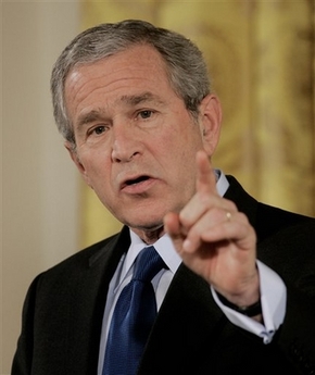 President Bush speaks during a news conference, Wednesday, Oct. 25, 2006, in the East Room of the White House in Washington.