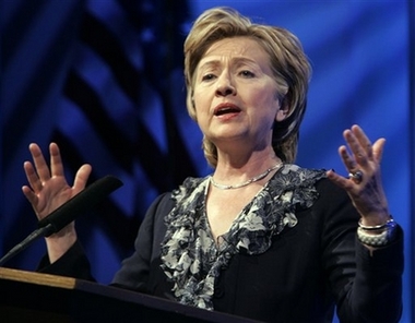 Democratic Presidential hopeful Sen. Hillary Rodham Clinton, D-N.Y., speaks before a meeting of the National Association of Counties at the Richmond convention Center in Richmond, Va., Tuesday, July 17, 2007. (AP