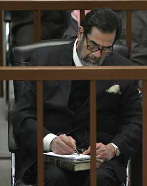 Saddam stands on trial
