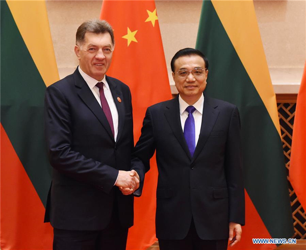 Premier Li meets Lithuanian prime minister