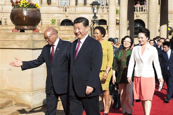Chinese, South African presidents hold talks to cement partnership