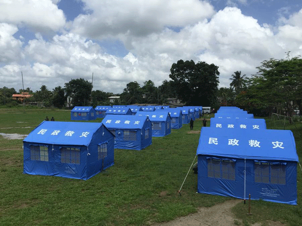 China Rescue Team builds relief camps for flood-stricken Sri Lanka