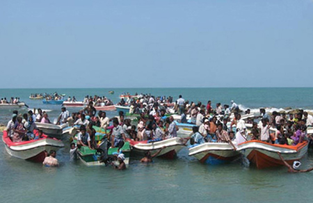 More civilians fleeing conflicting area in Sri Lanka