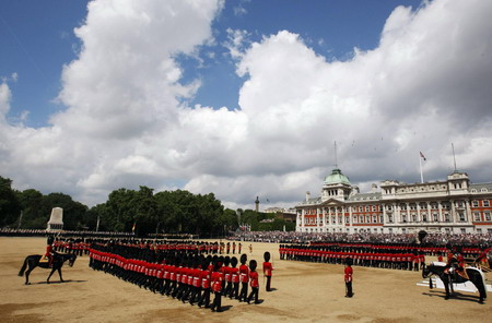 Britain celebrates queen's official birthday