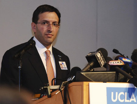 Media surround UCLA hospital