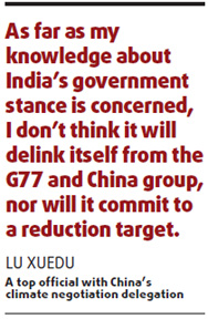 'India mulling greenhouse emissions change of heart'