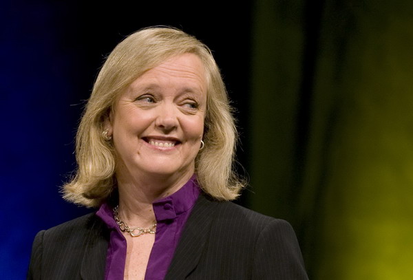 Republican candidate Meg Whitman smiles at the first of three debates in the California governor's race at the University of California, Davis in this Sept 28, 2010 file photo. HP may oust CEO, hire eBay veteran - source