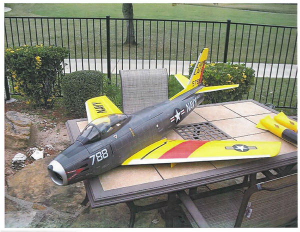 A scale model of a US Navy F-86 Sabre fighter plane is seen in a handout photo released by the US Justice Department after the photo was submitted to US District Court in Massachusetts as part of a criminal complaint and affidavit filed by the Federal Bureau of Investigation in Boston, Sept 28, 2011. Man charged with Pentagon attack plot