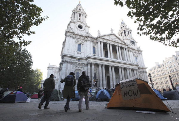 London protesters camp out to show anger