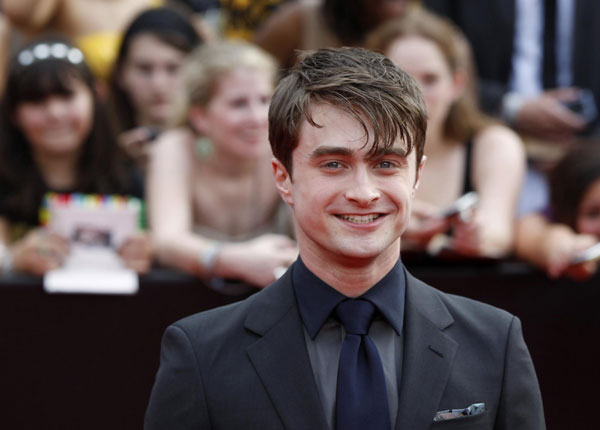 Cast member Daniel Radcliffe arrives for the premiere of the film 'Harry Potter and the Deathly Hallows: Part 2' in New York July 11, 2011. Potter star tops UK under-30 entertainer rich list