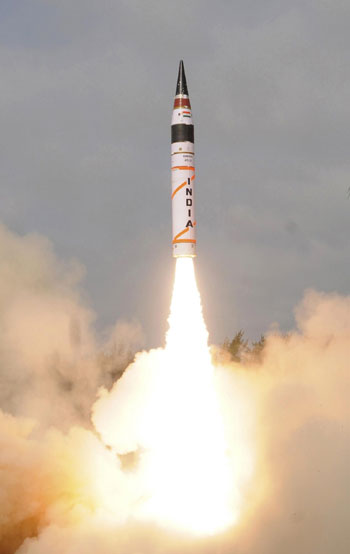 India successfully testfires Agni-V missile
