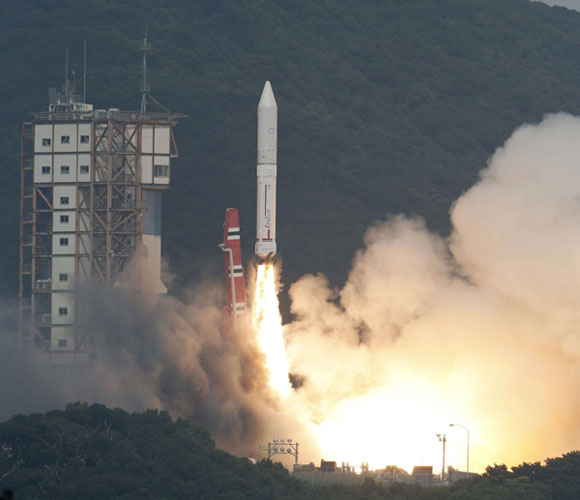 Japan launches its first new rocket in 12 years,the Epsilon, from the Uchinoura Space Center in the southwestern Japanese prefecture of Kagoshima, Sept 14, 2013. Japan launches first new rocket in 12 years