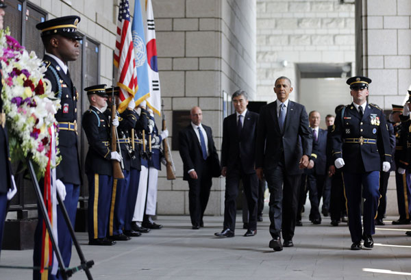 Obama, Park urge DPRK to stop further threats