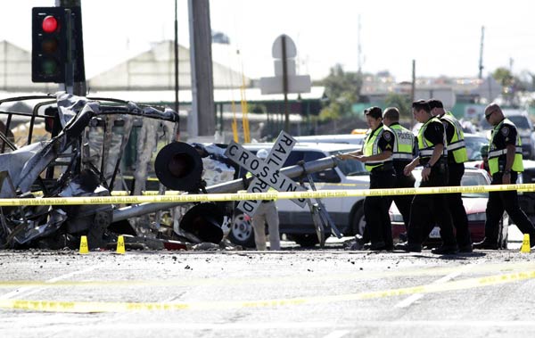 Dozens hurt when Southern California train crashes, derails