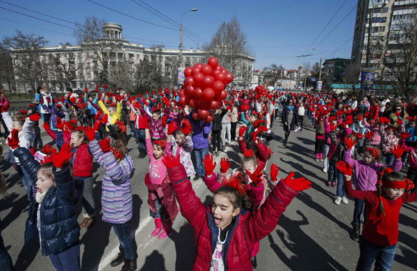 Crimea celebrates anniversary of vote to join Russia